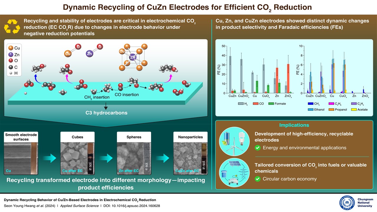 CNU Researchers Uncover Breakthrough in Copper-Zinc Electrodes for Electrochemical CO₂Reduction 이미지