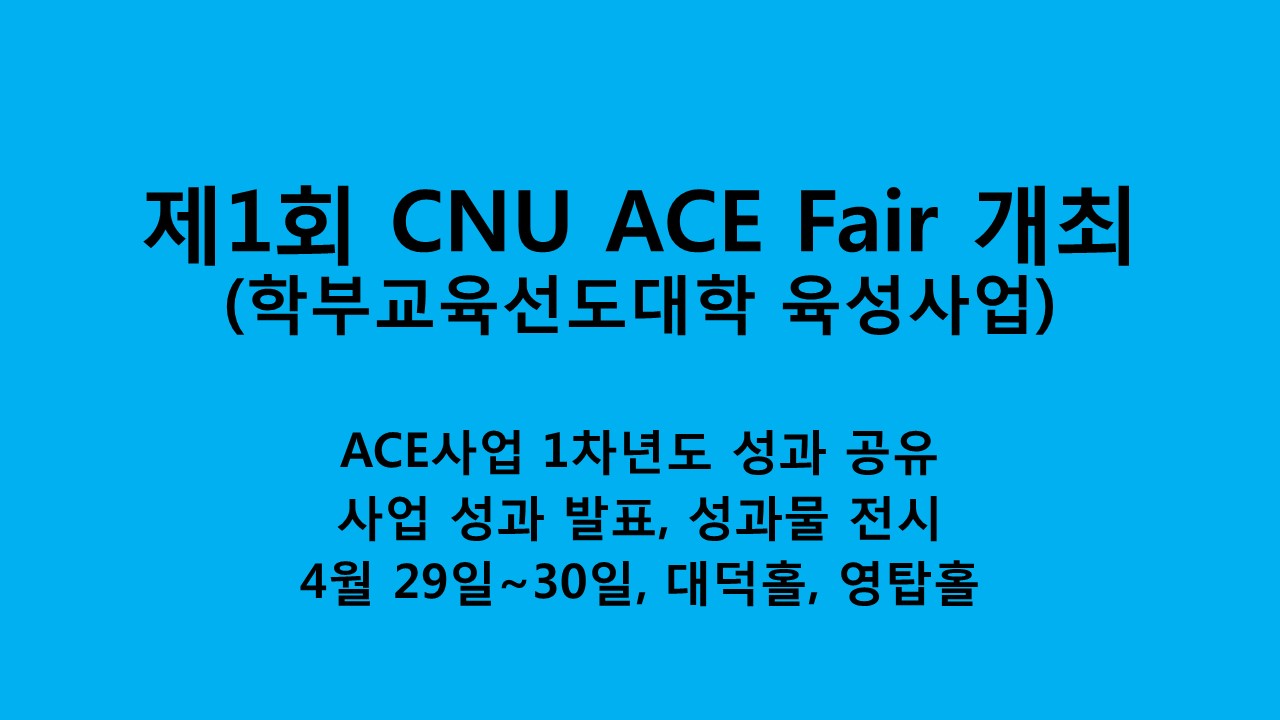제1회 CNU ACE Fair 개최 사진