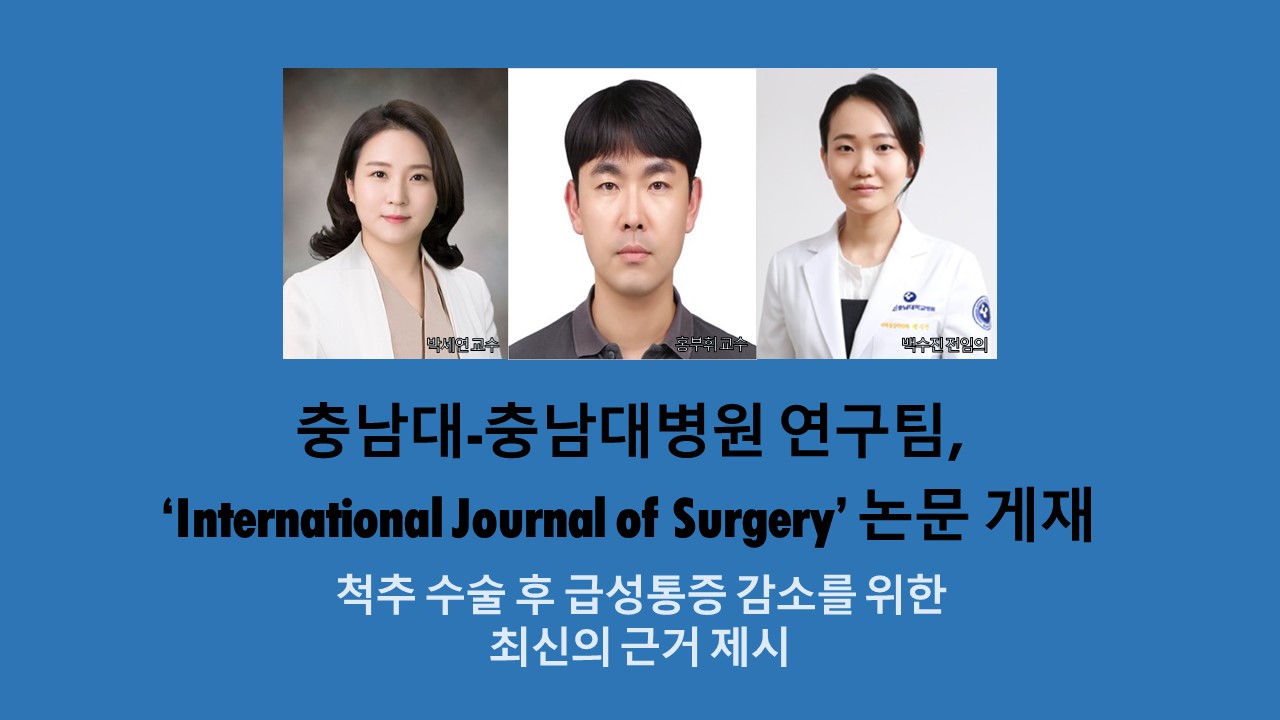 충남대-충남대병원 연구팀, ‘International Journal of Surgery’ 논문 게재 사진