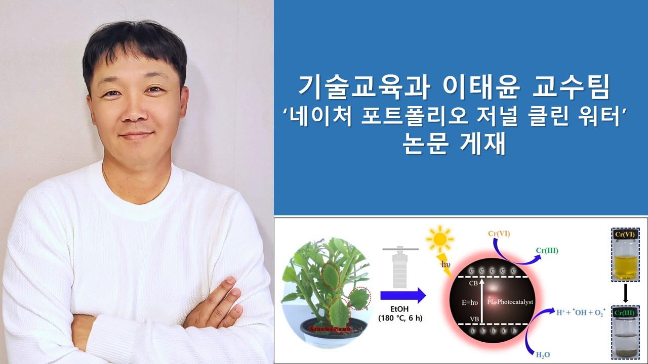 이태윤 교수팀, ‘네이처 포트폴리오 저널 클린 워터’ 논문 게재 사진